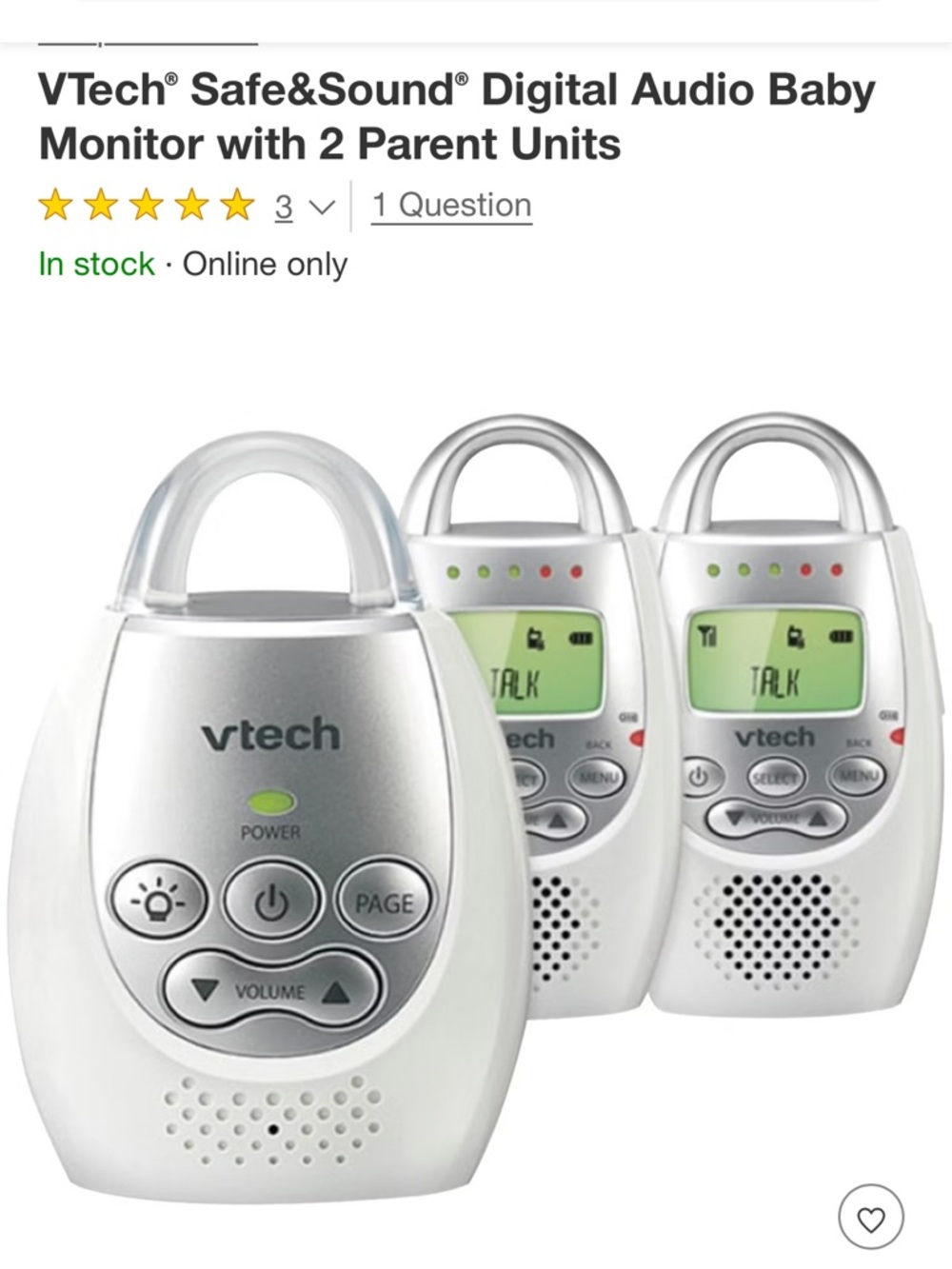 VTech Baby Audio Monitor - 2 Parent Units - Picture 3 of 3